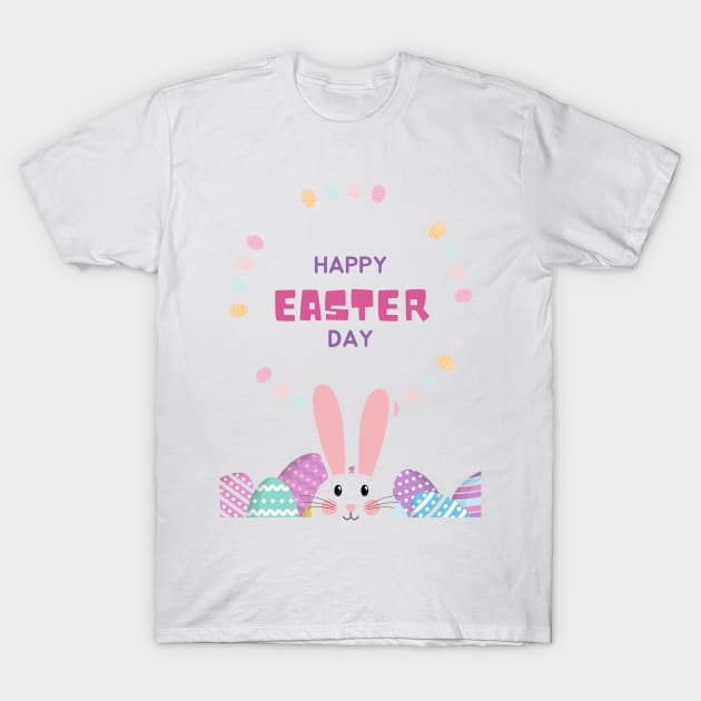 Happy Easter Day bunny and eggs 2023 T-Shirt by Pop on Elegance